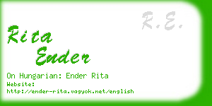 rita ender business card